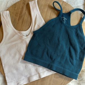 Ribbed seamless work out crop top bundle
